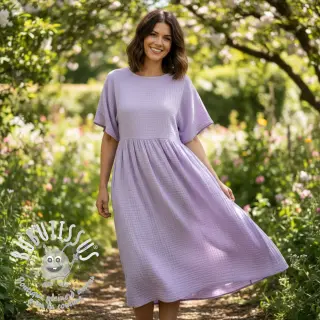 Tissu double gaze/mousseline bright violet
