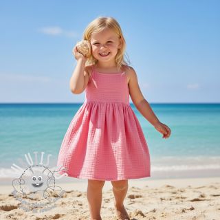 Tissu double gaze/mousseline pink ORGANIC