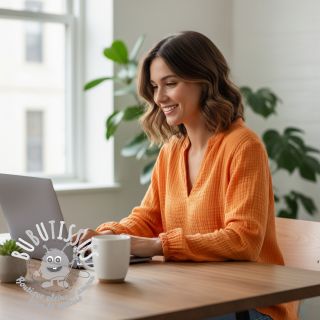 Tissu double gaze/mousseline orange