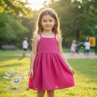 Tissu double gaze/mousseline fuchsia