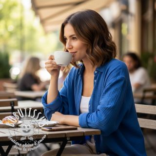 Tissu double gaze/mousseline cobalt