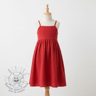 Tissu double gaze/mousseline tomato