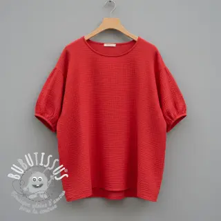 Tissu double gaze/mousseline tomato