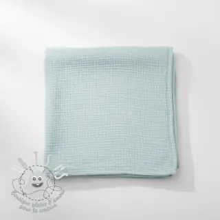 Tissu double gaze/mousseline baby blue ORGANIC