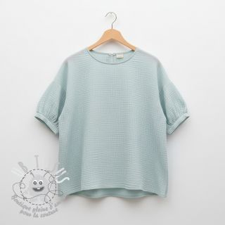 Tissu double gaze/mousseline baby blue ORGANIC