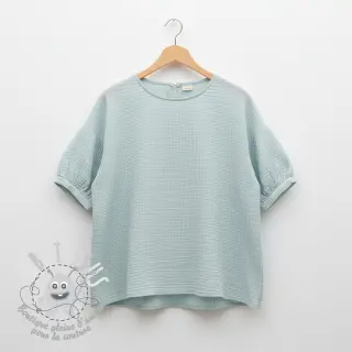 Tissu double gaze/mousseline baby blue ORGANIC