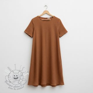 Tissu double gaze/mousseline cognac ORGANIC