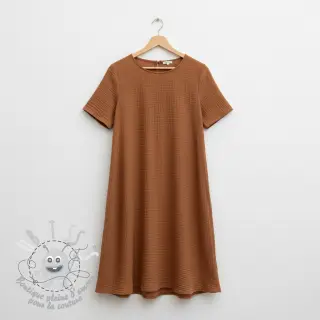 Tissu double gaze/mousseline cognac ORGANIC