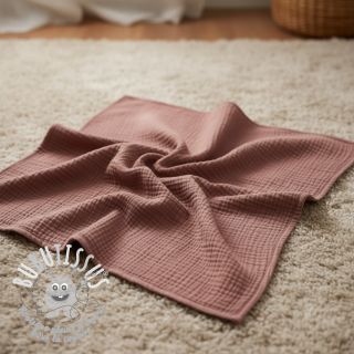 Tissu double gaze/mousseline old blush ORGANIC