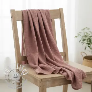 Tissu double gaze/mousseline old blush ORGANIC