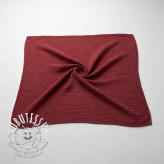 Tissu double gaze/mousseline wine