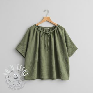 Tissu double gaze/mousseline pickle