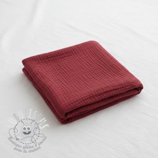 Tissu double gaze/mousseline bordeaux
