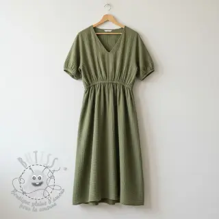 Tissu double gaze/mousseline moss green