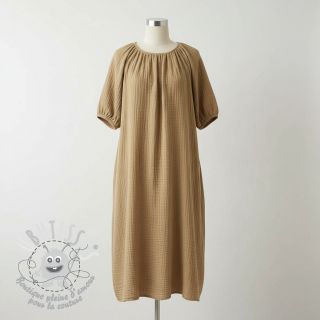 Tissu double gaze/mousseline beige