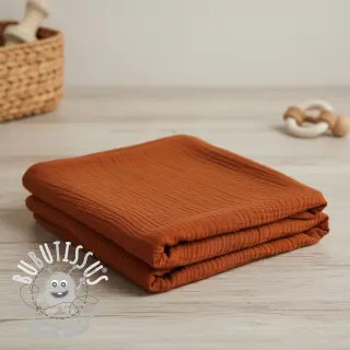 Tissu double gaze/mousseline rust