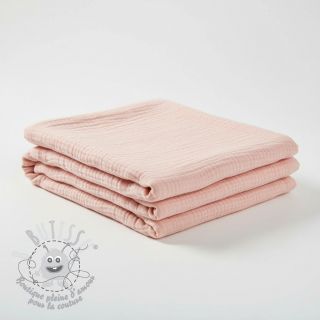 Tissu double gaze/mousseline light rose