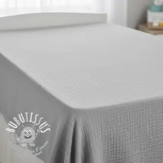 Tissu double gaze/mousseline light grey