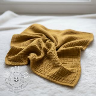 Tissu double gaze/mousseline ochre