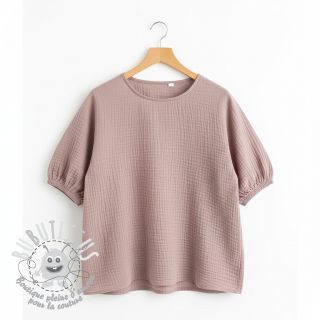 Tissu double gaze/mousseline old rose