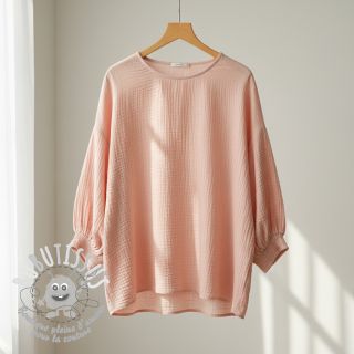 Tissu double gaze/mousseline light salmon ORGANIC