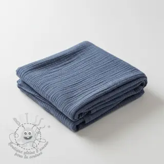 Tissu double gaze/mousseline jeans blue ORGANIC