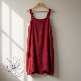 Tissu double gaze/mousseline red ORGANIC