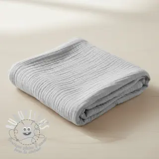 Tissu double gaze/mousseline light grey ORGANIC