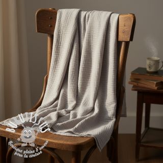 Tissu double gaze/mousseline light grey ORGANIC