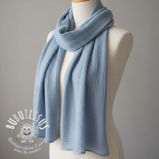 Tissu double gaze/mousseline blue ORGANIC