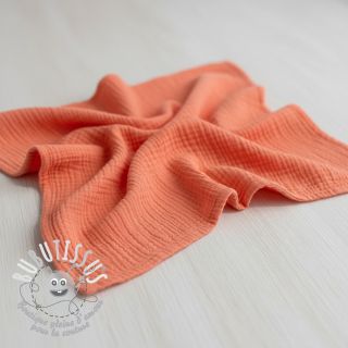 Tissu double gaze/mousseline salmon ORGANIC