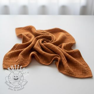 Tissu double gaze/mousseline brique ORGANIC