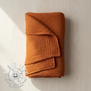 Tissu double gaze/mousseline rust ORGANIC