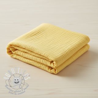 Tissu double gaze/mousseline soft yellow ORGANIC