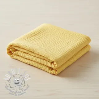 Tissu double gaze/mousseline soft yellow ORGANIC