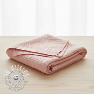 Tissu double gaze/mousseline light rose ORGANIC