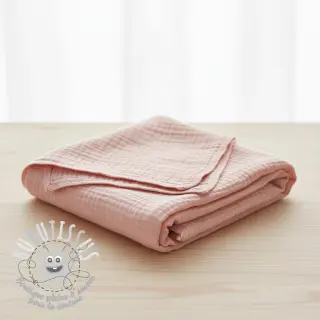 Tissu double gaze/mousseline light rose ORGANIC