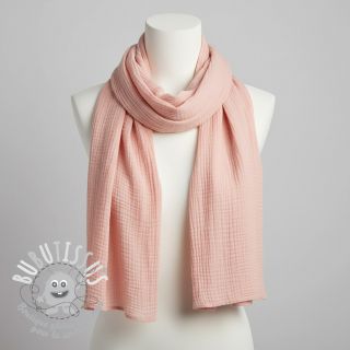 Tissu double gaze/mousseline light rose ORGANIC