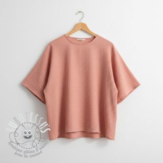 Tissu double gaze/mousseline soft rose ORGANIC