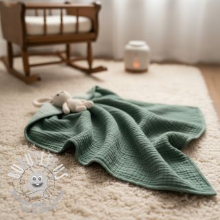 Tissu double gaze/mousseline green ORGANIC