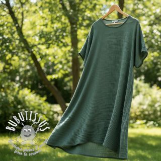 Tissu double gaze/mousseline green ORGANIC