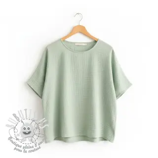 Tissu double gaze/mousseline mint ORGANIC