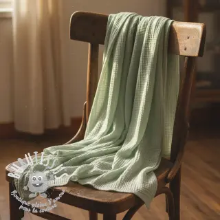 Tissu double gaze/mousseline mint ORGANIC