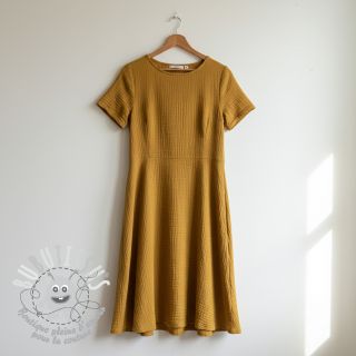 Tissu double gaze/mousseline ochre ORGANIC