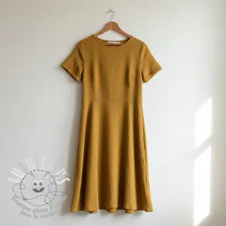 Tissu double gaze/mousseline ochre ORGANIC