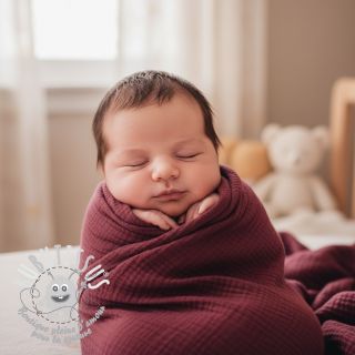 Tissu double gaze/mousseline berry ORGANIC