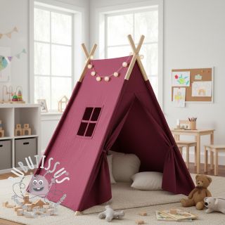 Tissu double gaze/mousseline berry ORGANIC