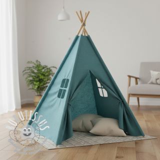 Tissu double gaze/mousseline blue shadow ORGANIC