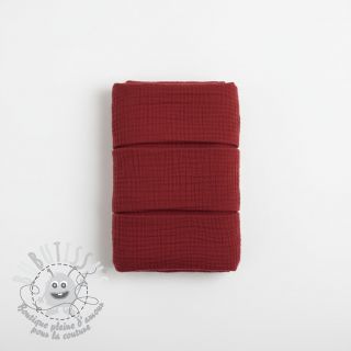 Tissu double gaze/mousseline bordeaux ORGANIC