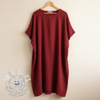 Tissu double gaze/mousseline bordeaux ORGANIC